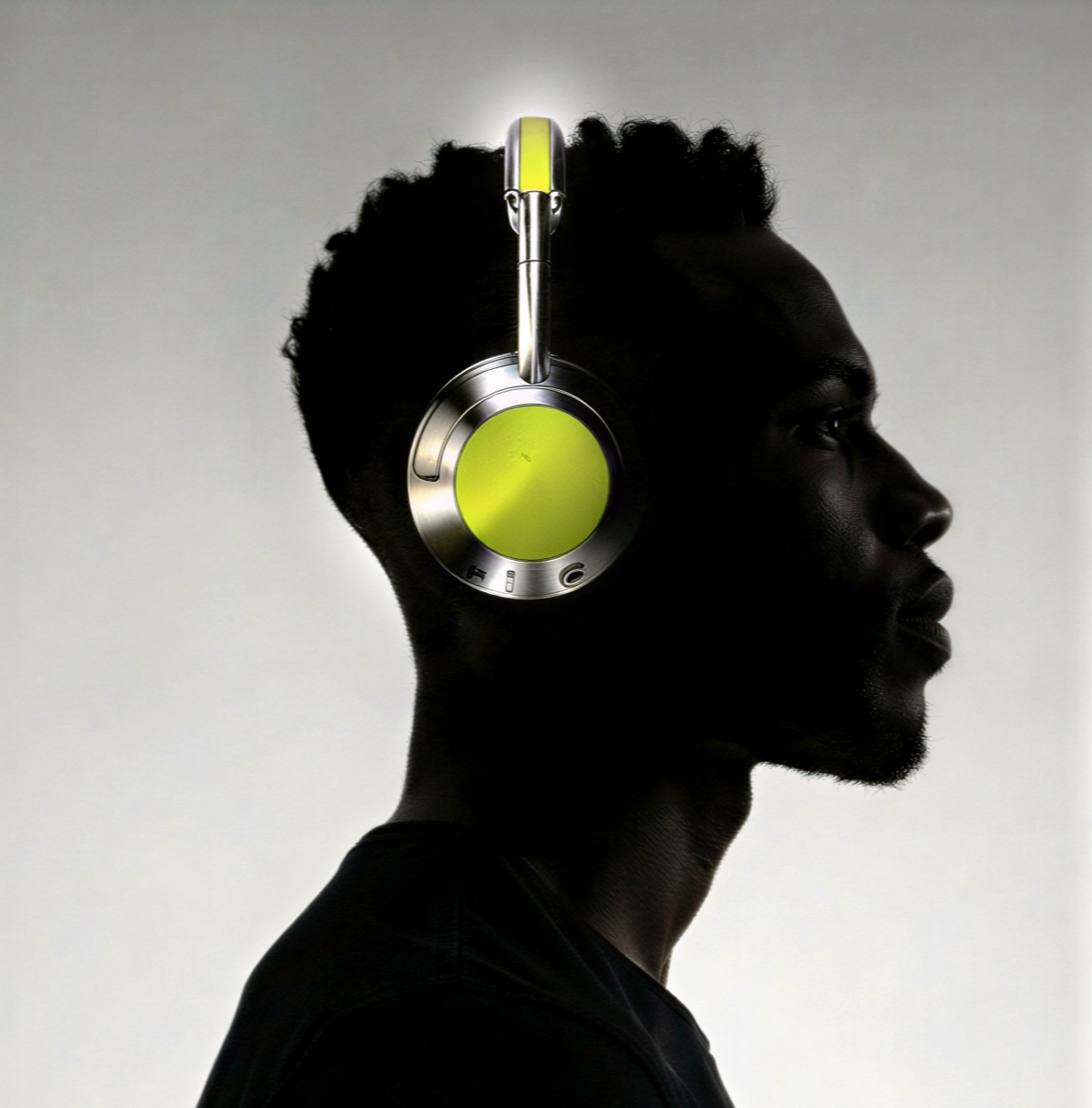 AI-generated product photography render of headphones in Super8 studio